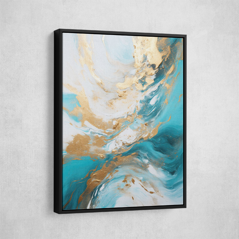 Turquoise & Gold 5 Abstract Wall Art