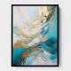 Turquoise & Gold 5 Abstract Wall Art