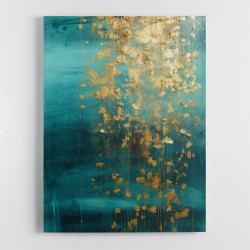 Turquoise & Gold 6 Abstract Wall Art