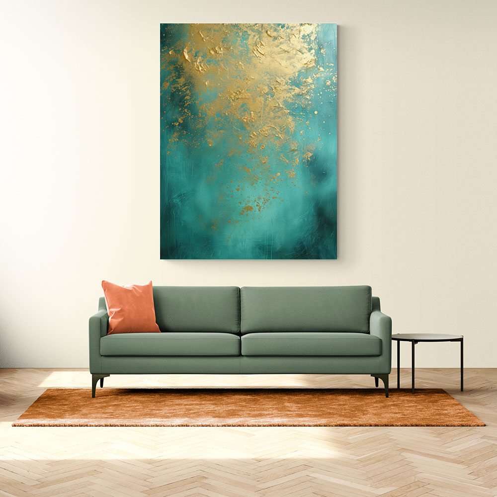 Turquoise & Gold 7 Abstract Wall Art