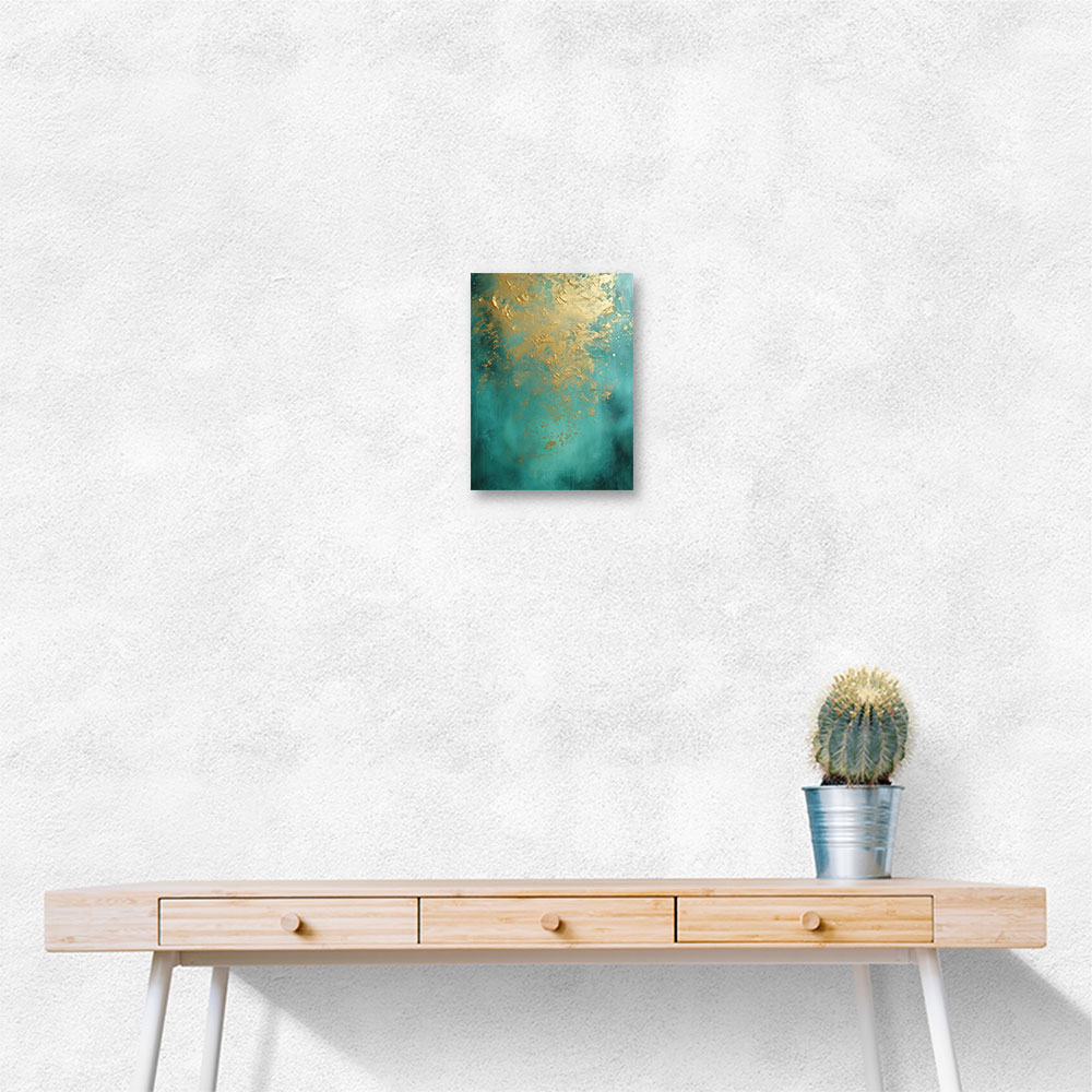 Turquoise & Gold 7 Abstract Wall Art