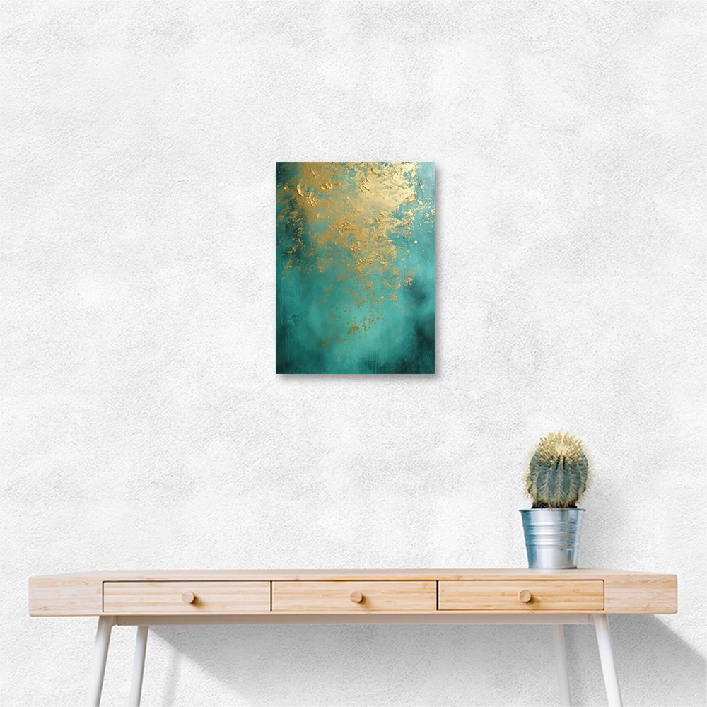 Turquoise & Gold 7 Abstract Wall Art