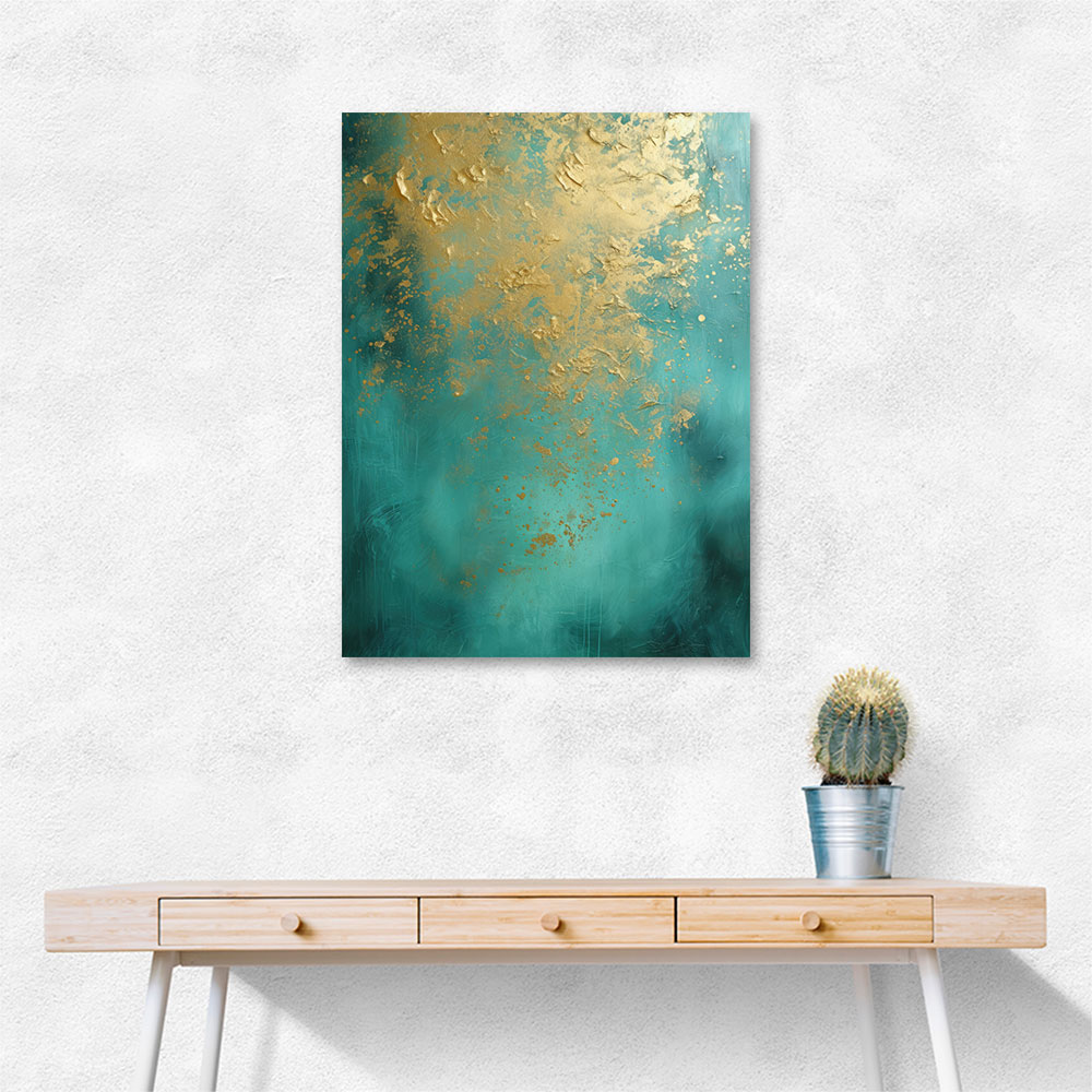 Turquoise & Gold 7 Abstract Wall Art