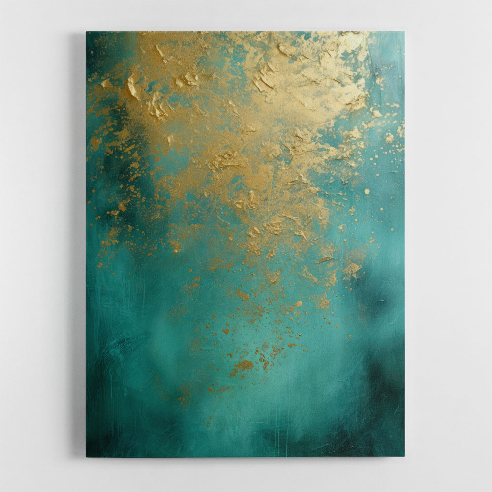 Turquoise & Gold 7 Abstract Wall Art