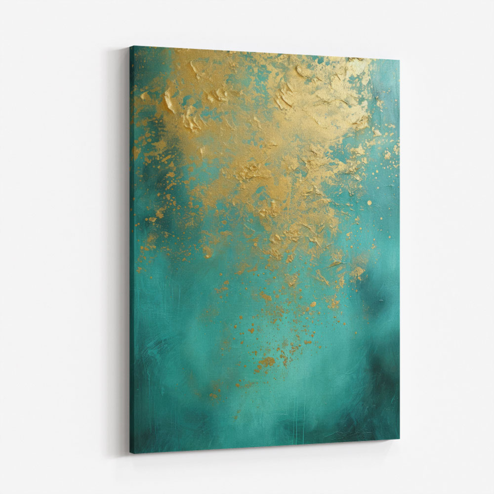 Turquoise & Gold 7 Abstract Wall Art