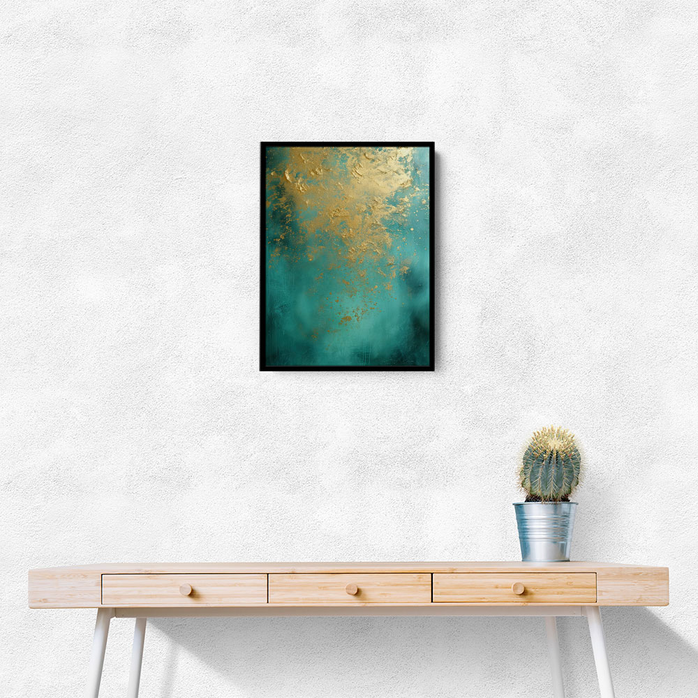 Turquoise & Gold 7 Abstract Wall Art