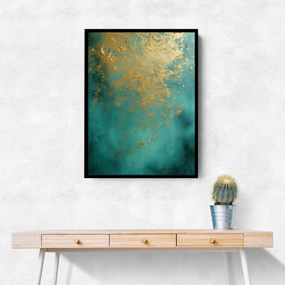 Turquoise & Gold 7 Abstract Wall Art