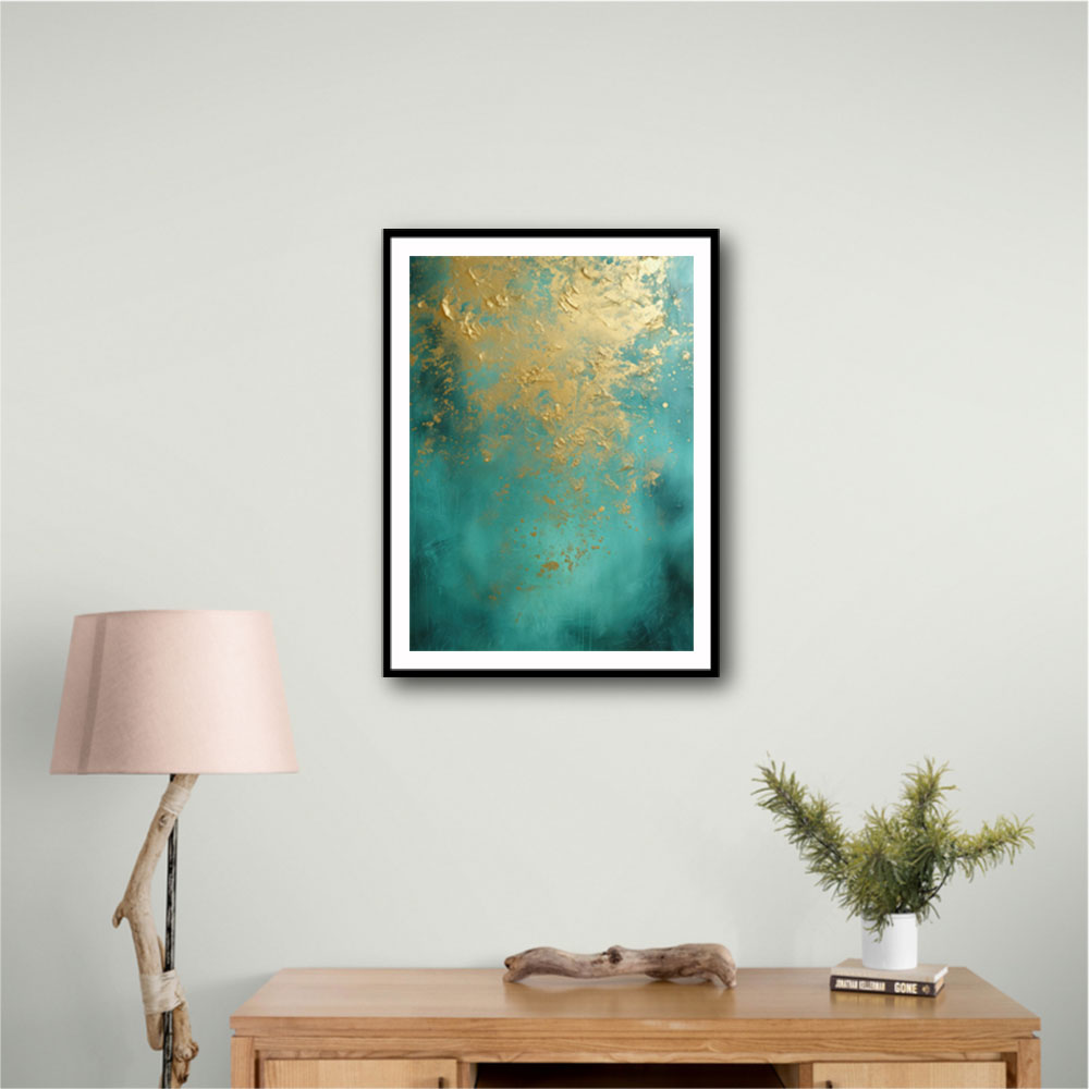 Turquoise & Gold 7 Abstract Wall Art