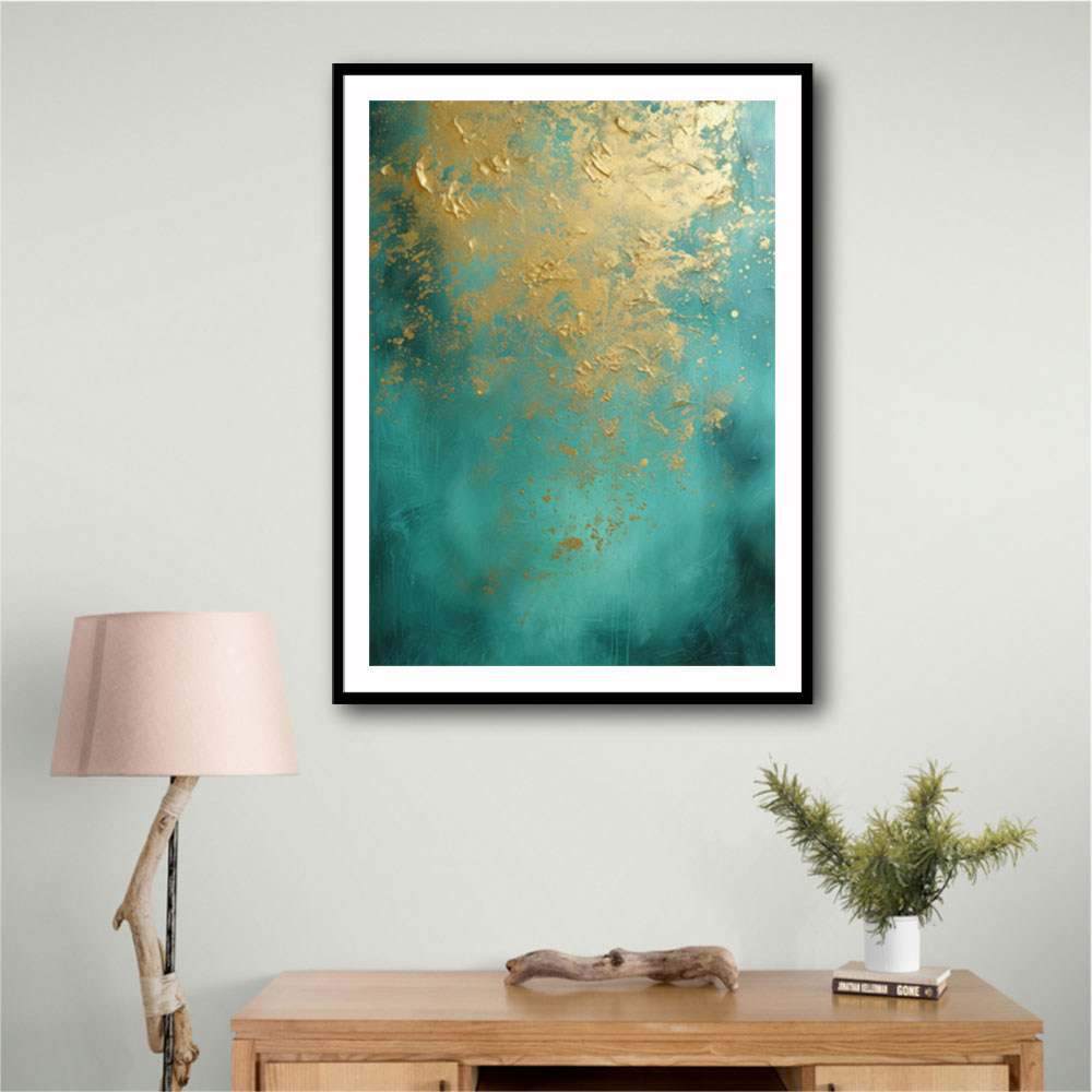 Turquoise & Gold 7 Abstract Wall Art