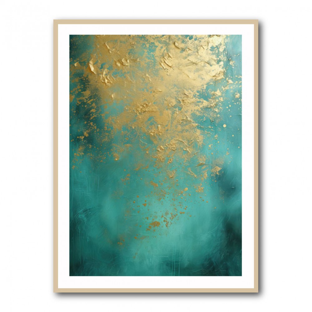 Turquoise & Gold 7 Abstract Wall Art