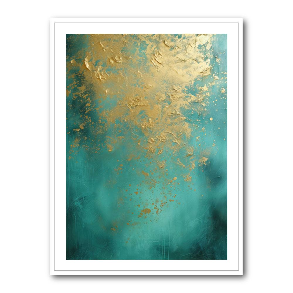 Turquoise & Gold 7 Abstract Wall Art