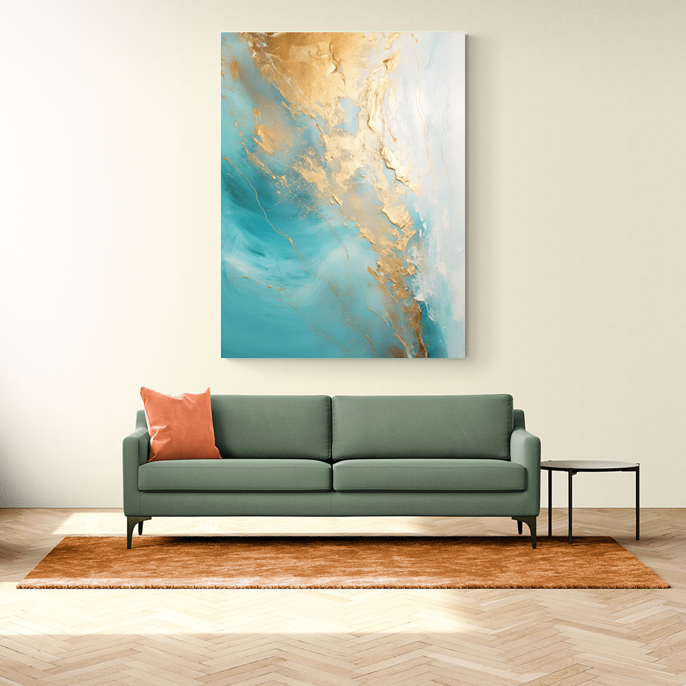 Turquoise & Gold 8 Abstract Wall Art