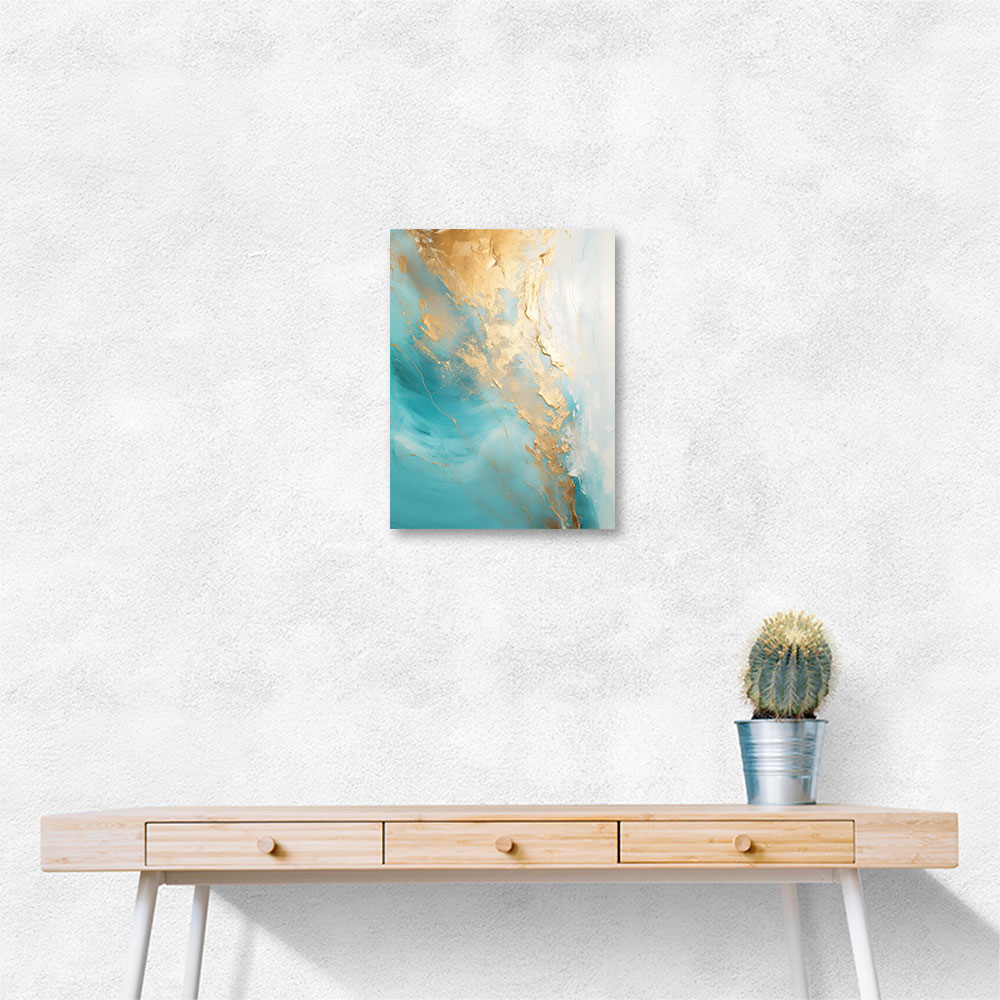 Turquoise & Gold 8 Abstract Wall Art