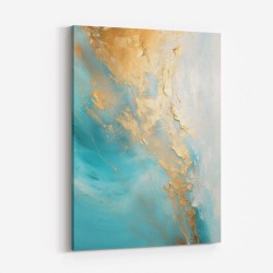 Turquoise & Gold 8 Abstract Wall Art