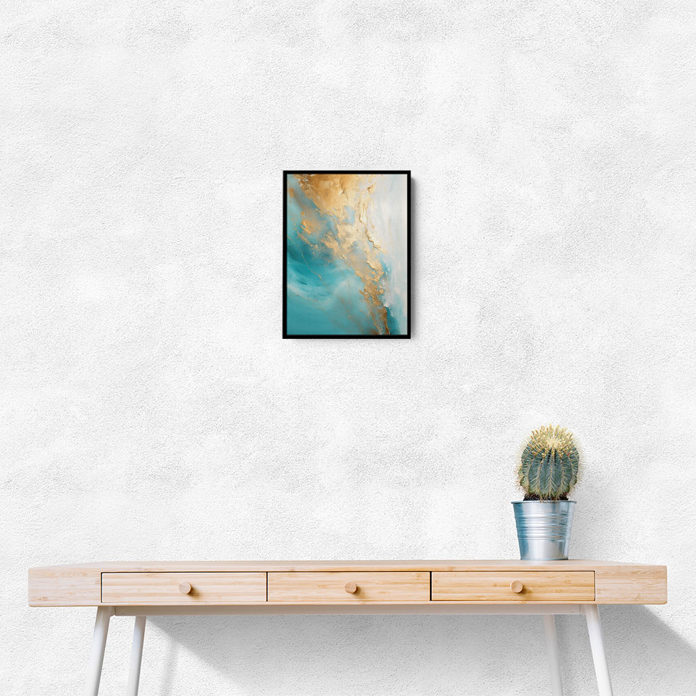 Turquoise & Gold 8 Abstract Wall Art