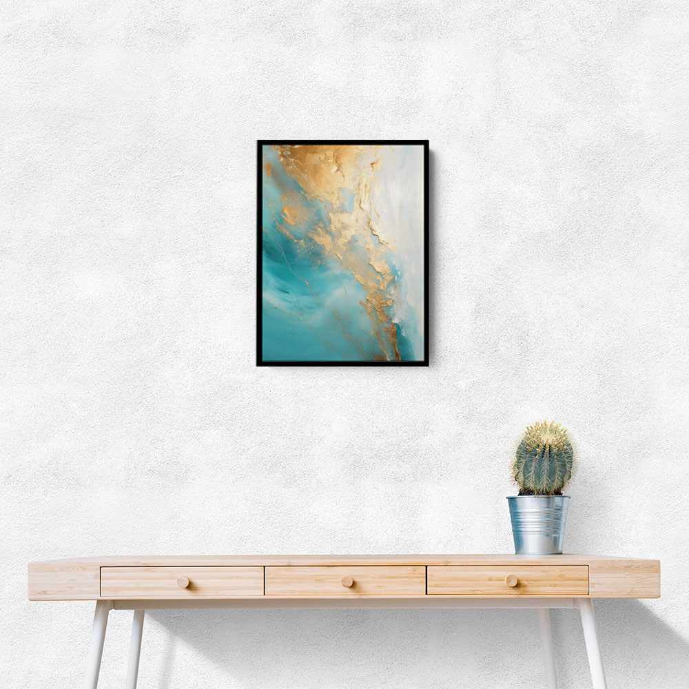 Turquoise & Gold 8 Abstract Wall Art