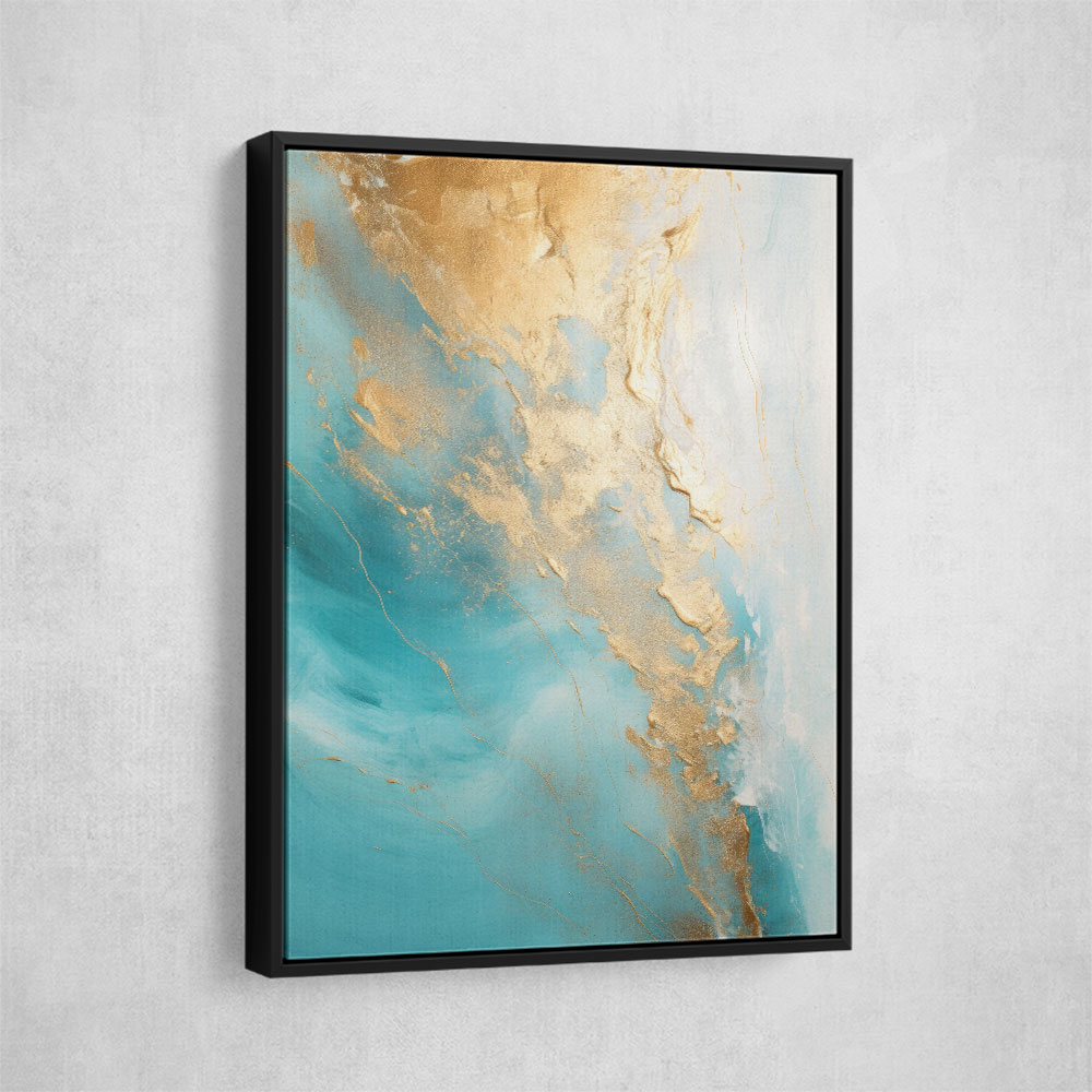 Turquoise & Gold 8 Abstract Wall Art