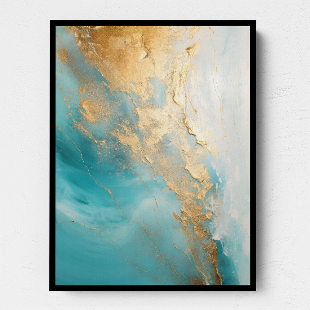 Turquoise & Gold 8 Abstract Wall Art