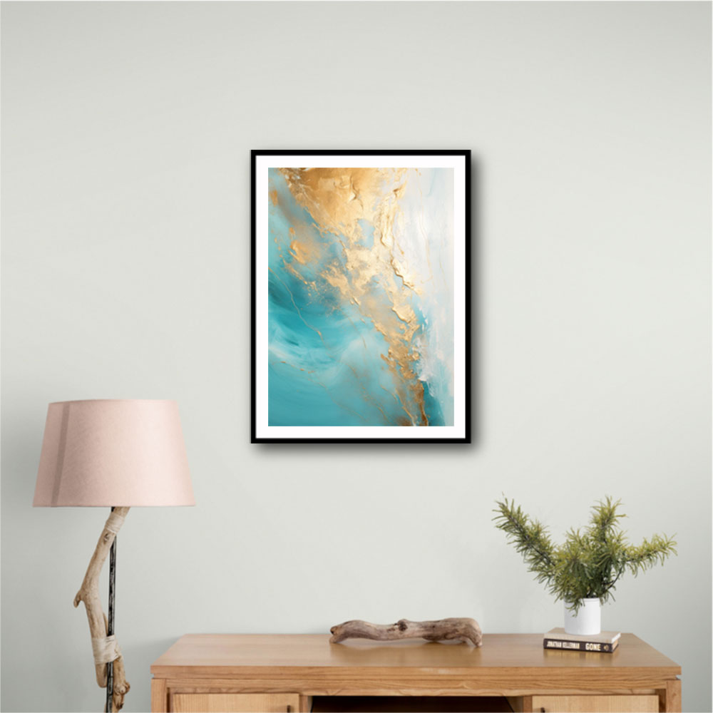 Turquoise & Gold 8 Abstract Wall Art