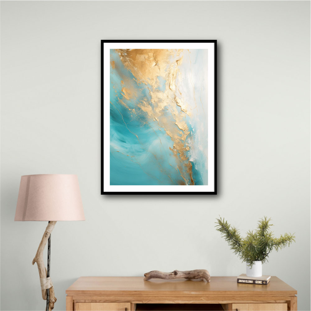 Turquoise & Gold 8 Abstract Wall Art