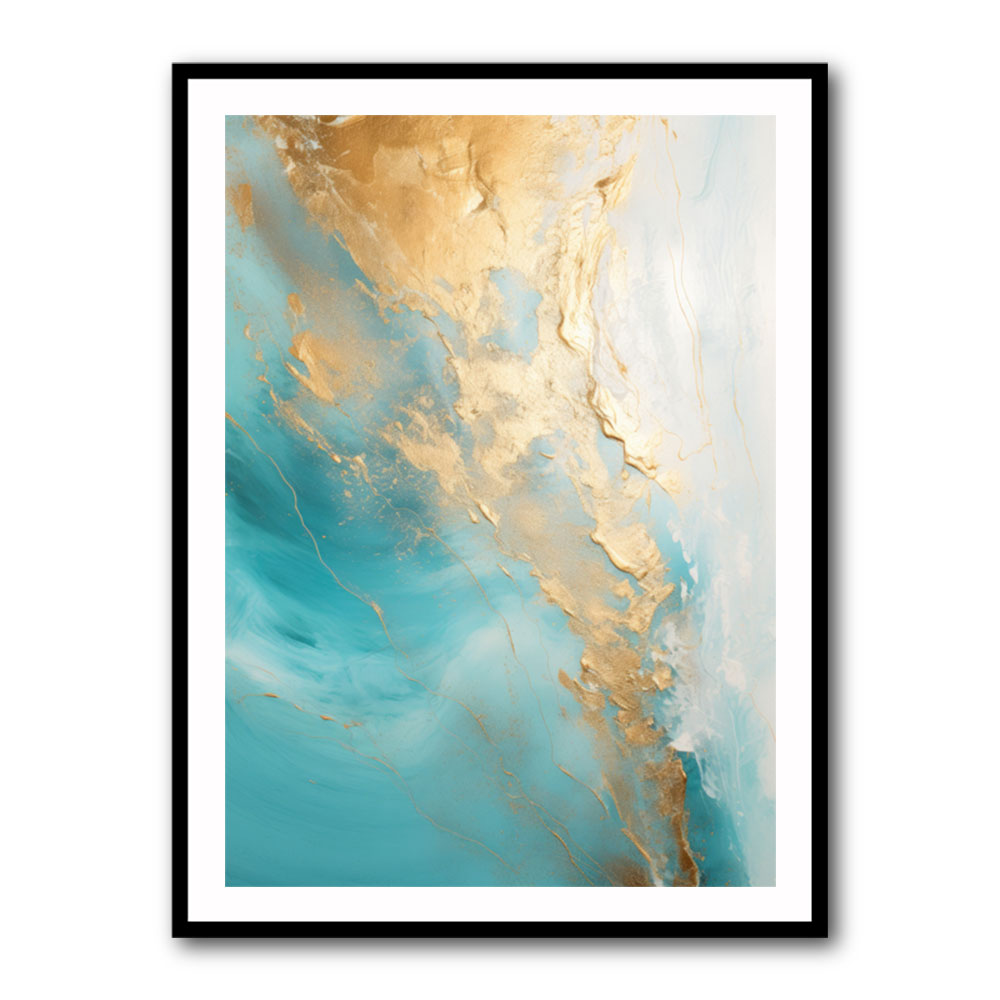 Turquoise & Gold 8 Abstract Wall Art