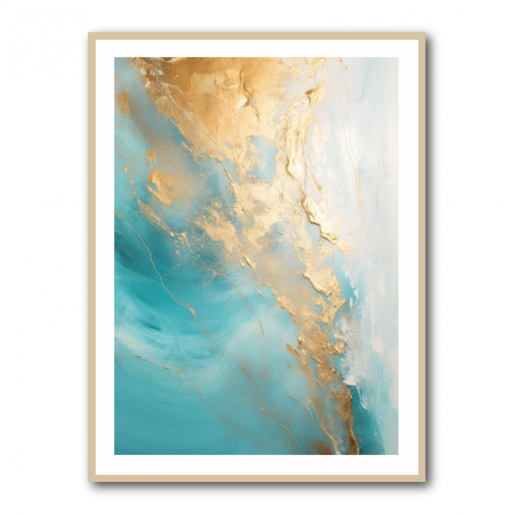 Turquoise & Gold 8 Abstract Wall Art