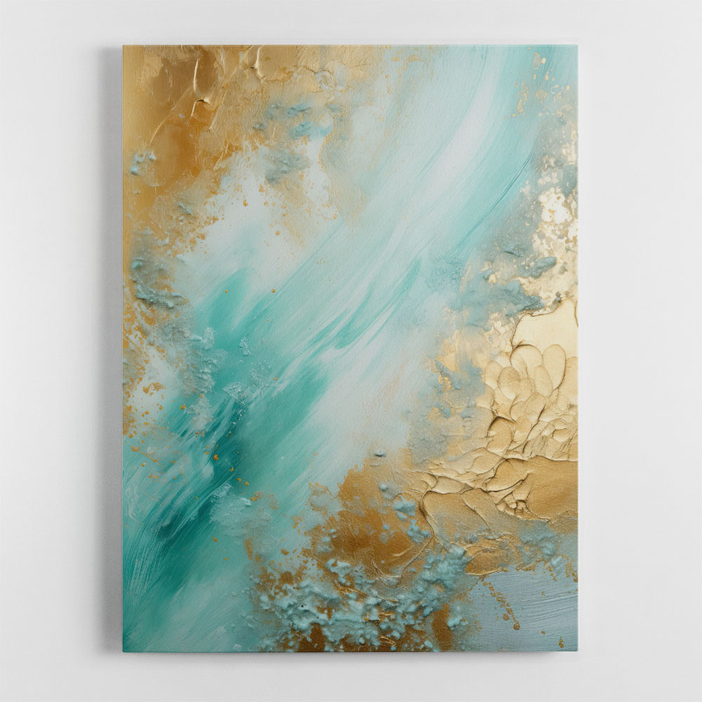 Turquoise & Gold 9 Abstract Wall Art