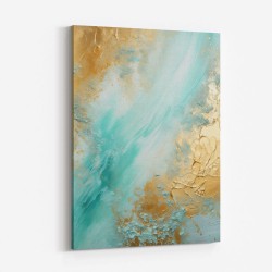 Turquoise & Gold 9 Abstract Wall Art