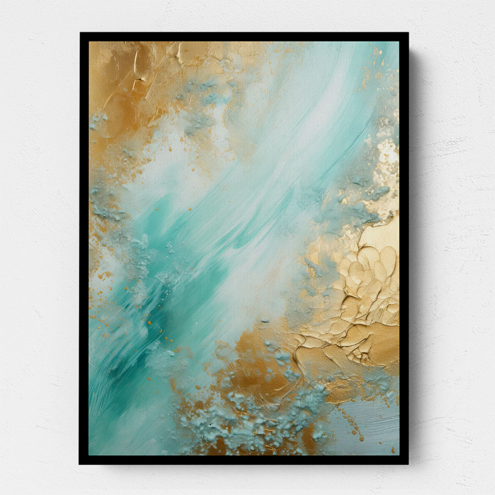 Turquoise & Gold 9 Abstract Wall Art