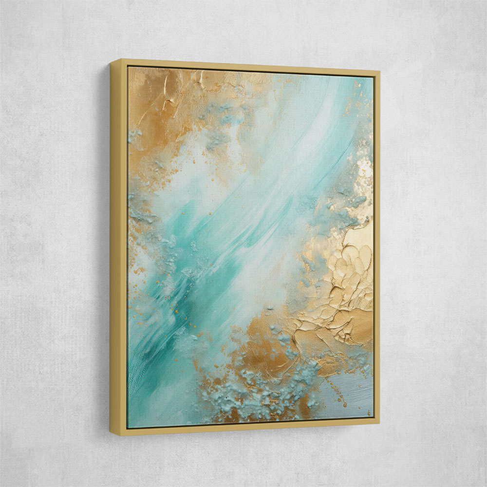 Turquoise & Gold 9 Abstract Wall Art