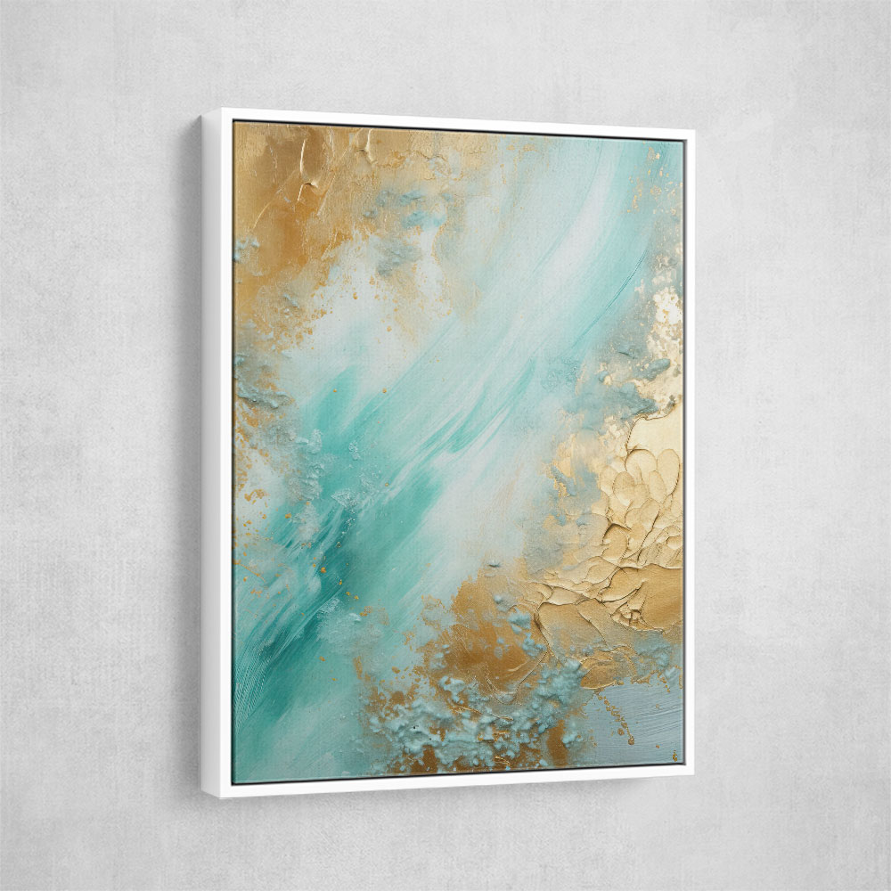 Turquoise & Gold 9 Abstract Wall Art