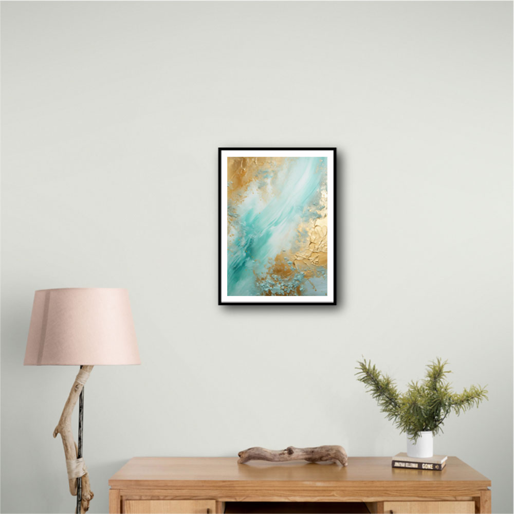 Turquoise & Gold 9 Abstract Wall Art