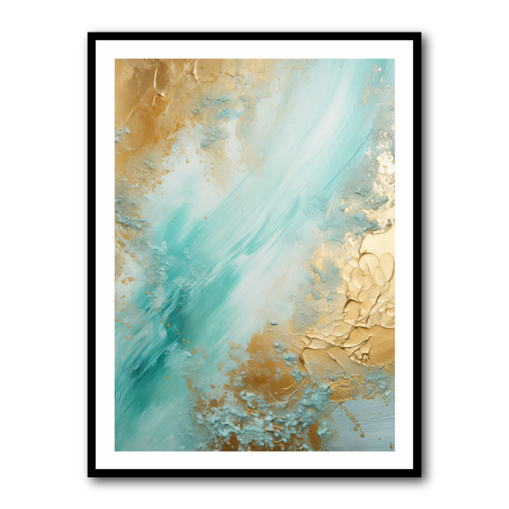 Turquoise & Gold 9 Abstract Wall Art