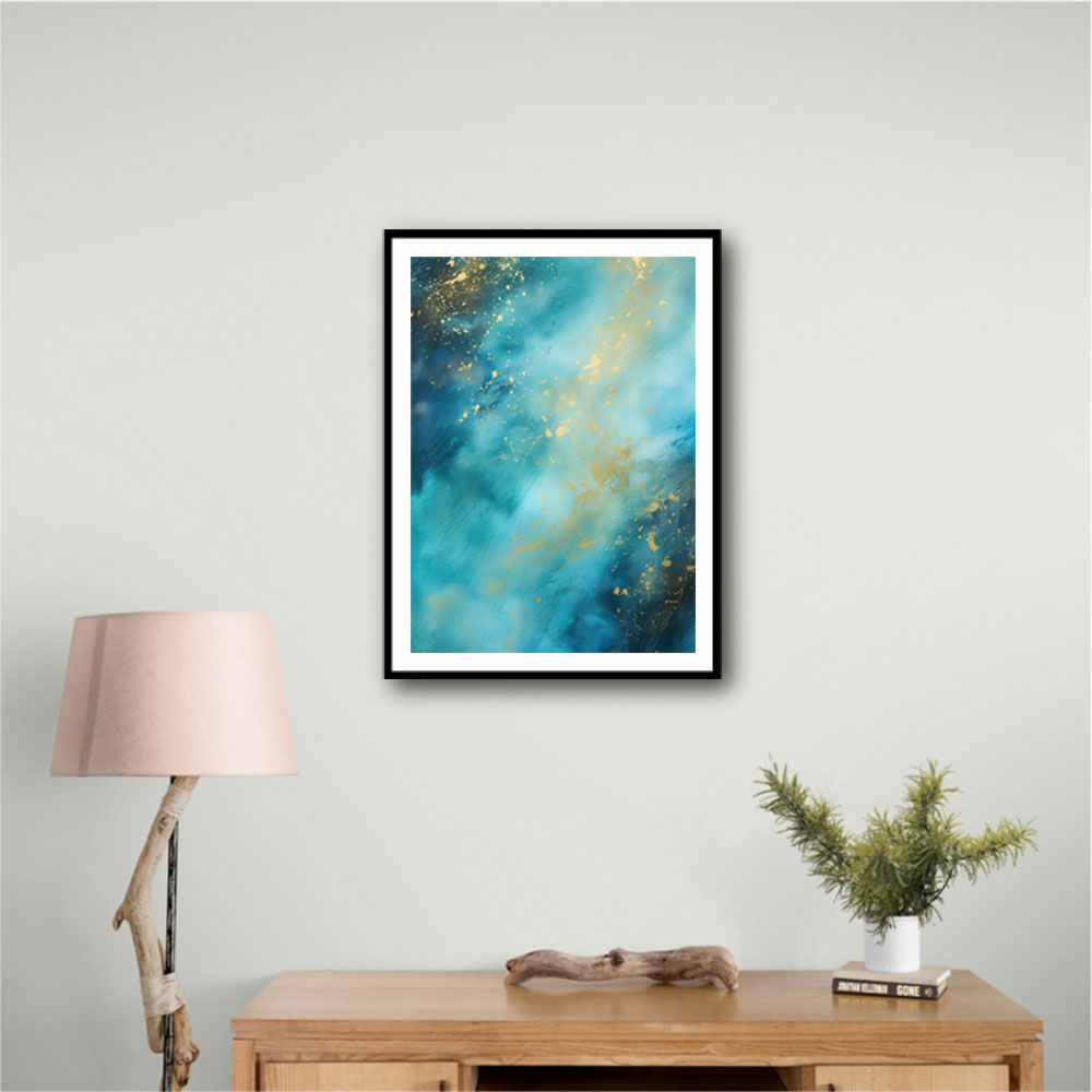 Turquoise & Gold 10 Abstract Wall Art