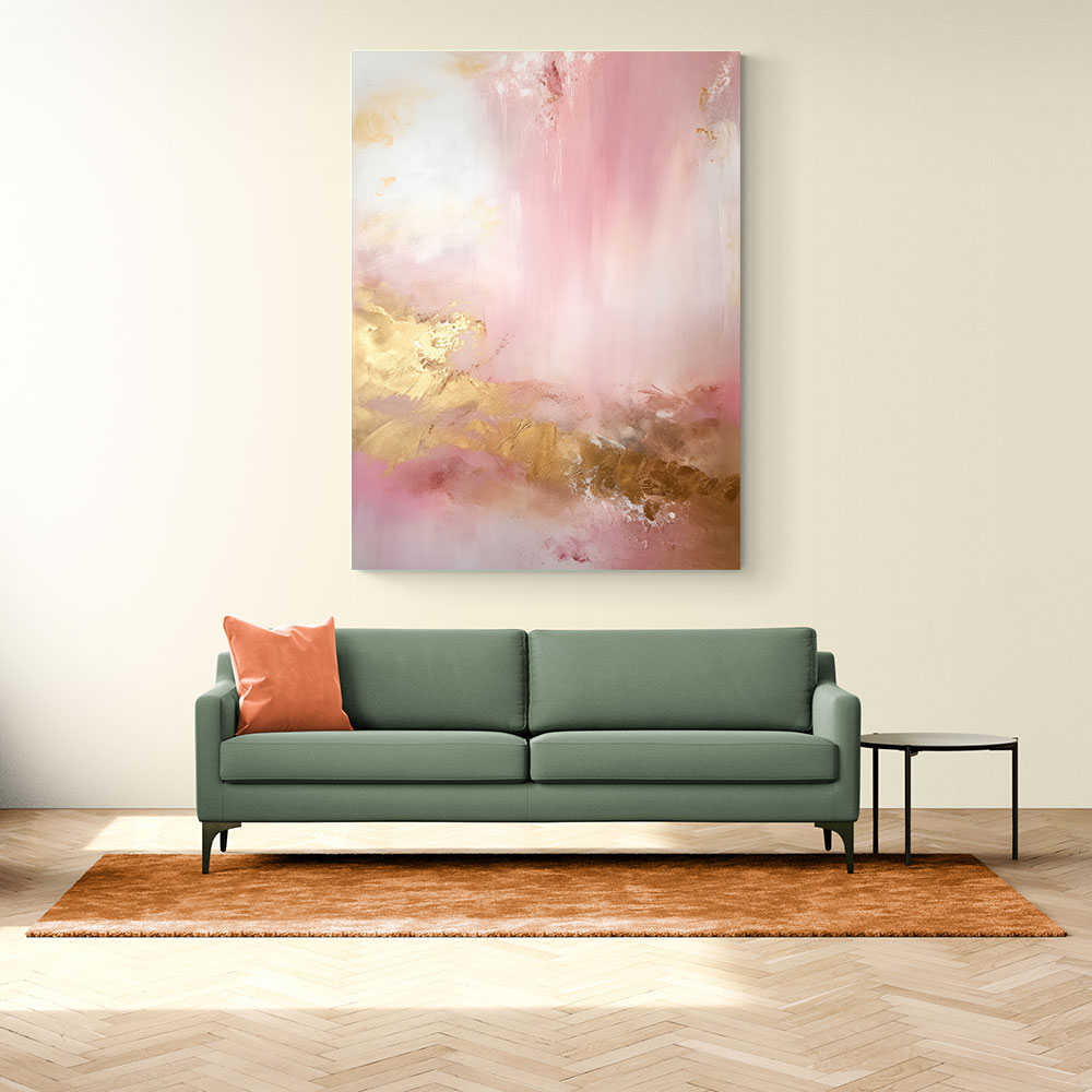 Pink & Gold Stroke Abstract Wall Art