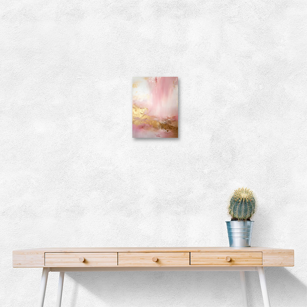 Pink & Gold Stroke Abstract Wall Art