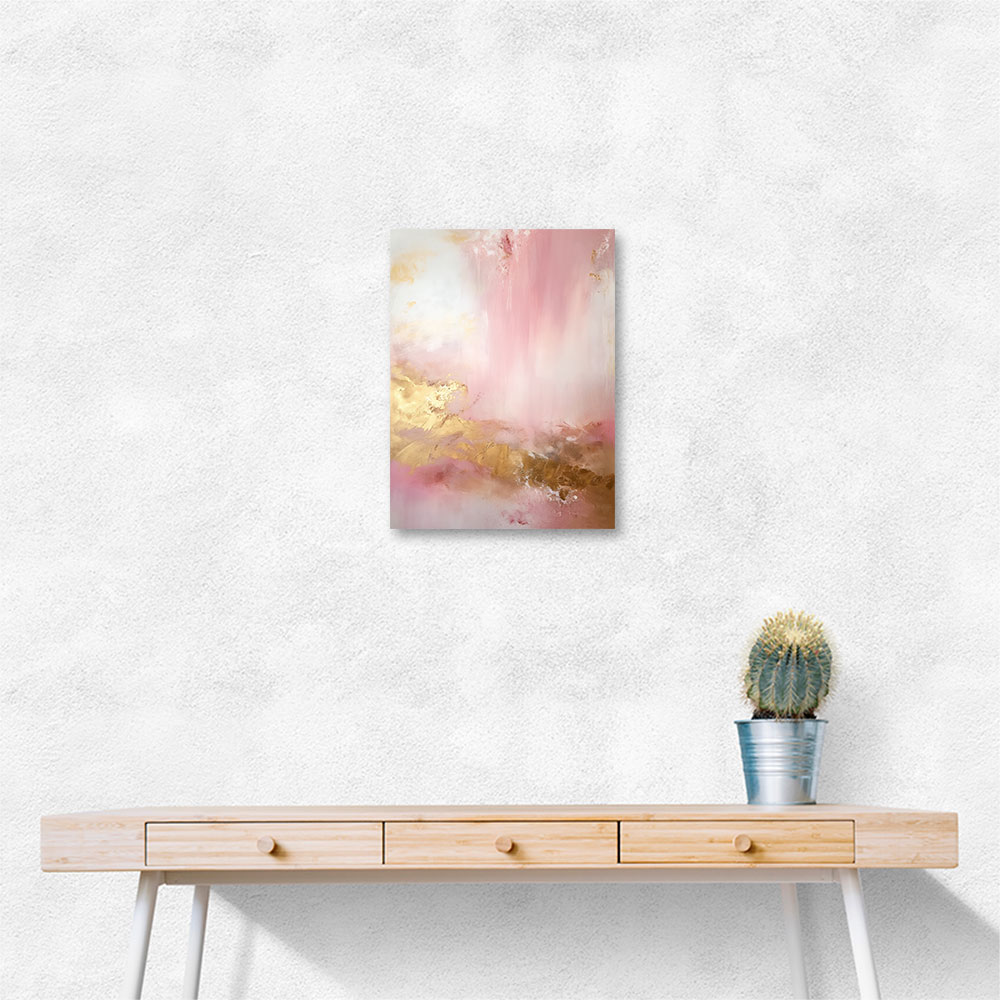 Pink & Gold Stroke Abstract Wall Art