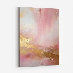 Pink & Gold Stroke Abstract Wall Art