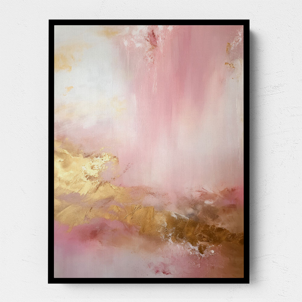 Pink & Gold Stroke Abstract Wall Art