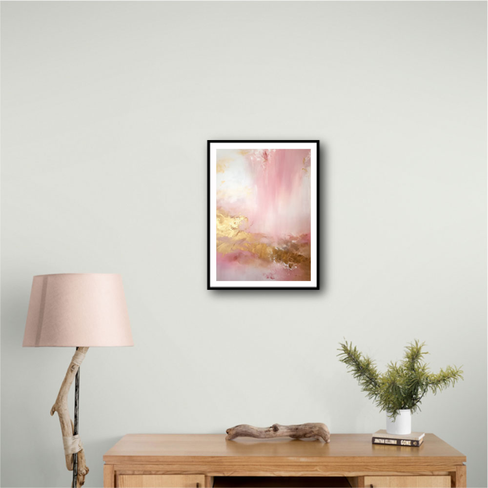 Pink & Gold Stroke Abstract Wall Art