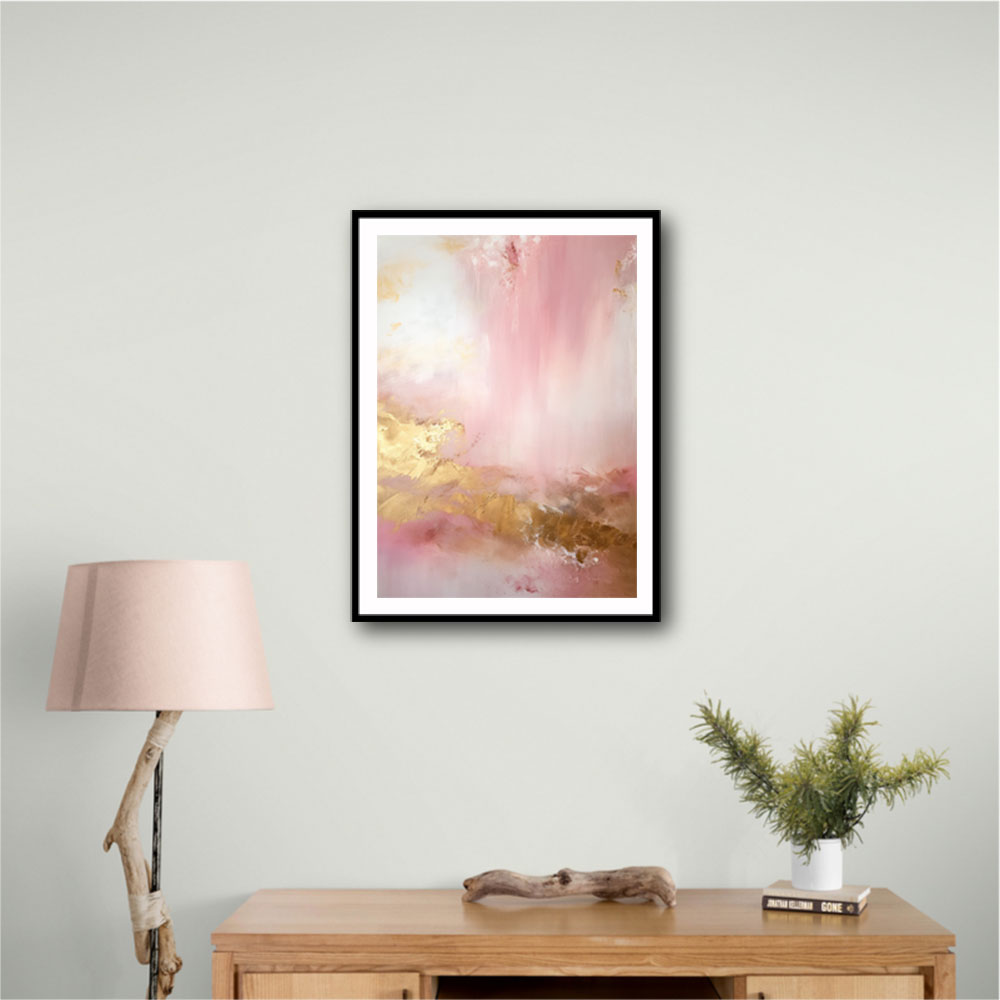 Pink & Gold Stroke Abstract Wall Art