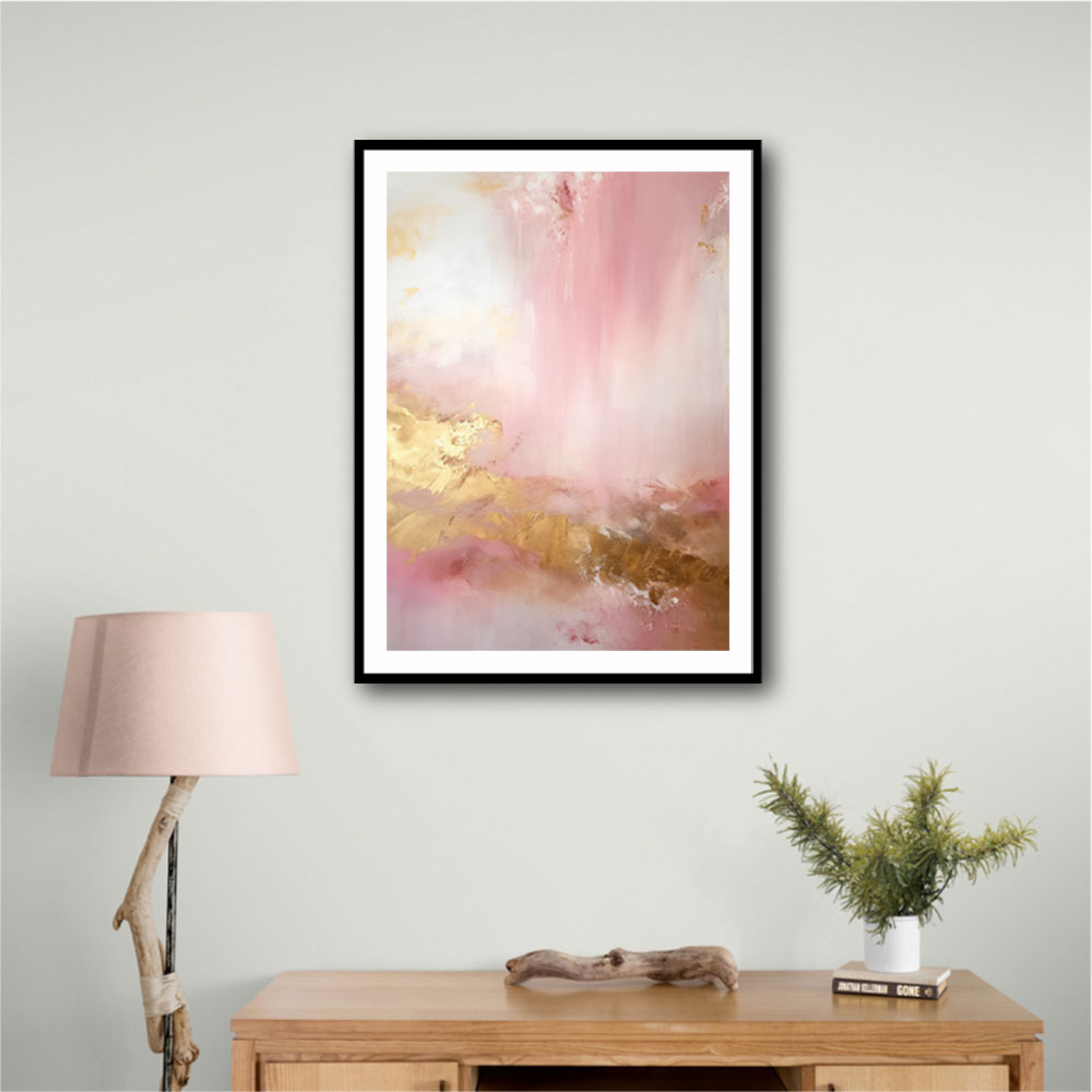 Pink & Gold Stroke Abstract Wall Art