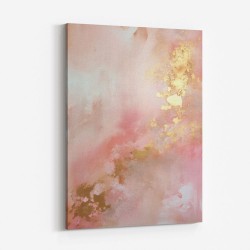 Pink & Gold Stroke Abstract 1 Wall Art