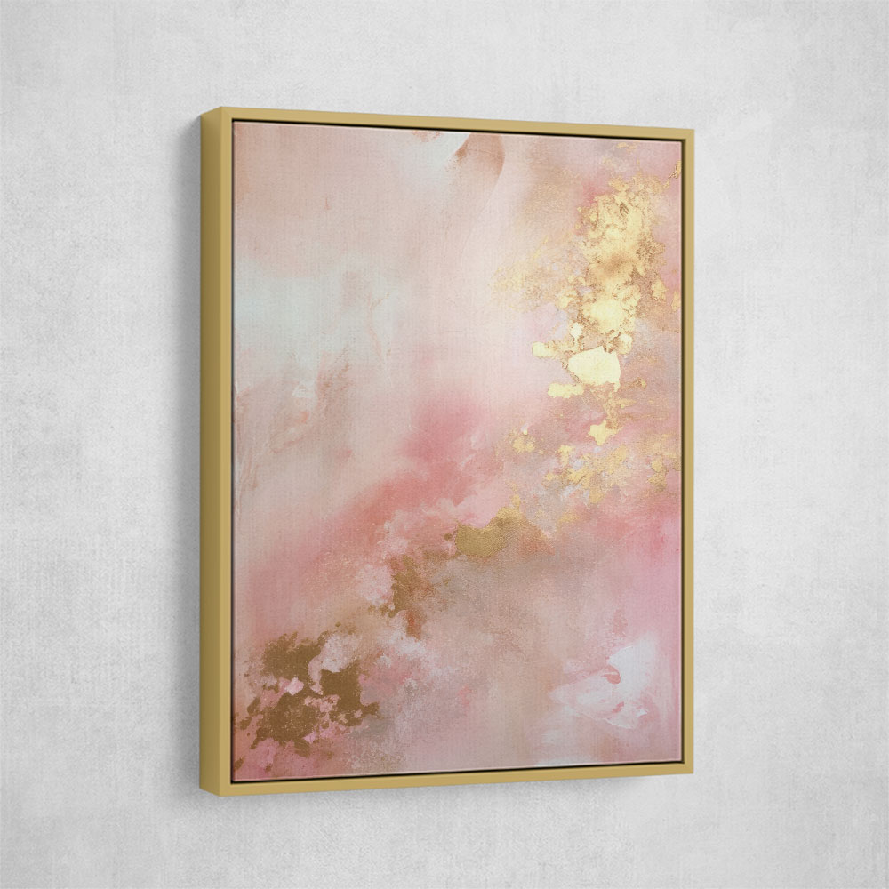 Pink & Gold Stroke Abstract 1 Wall Art