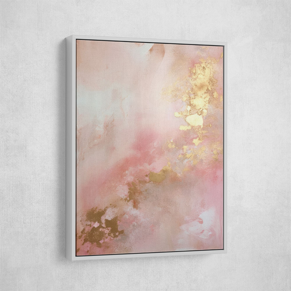 Pink & Gold Stroke Abstract 1 Wall Art