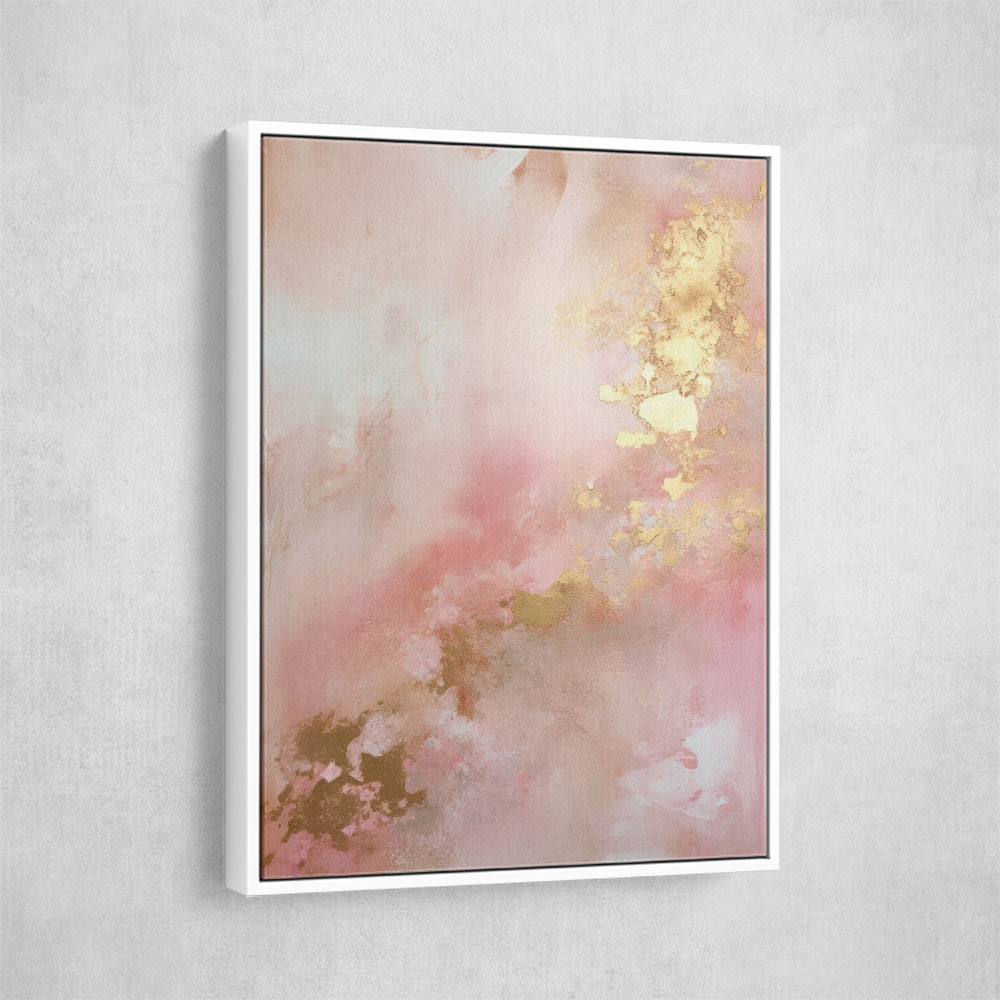 Pink & Gold Stroke Abstract 1 Wall Art