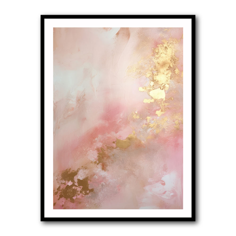 Pink & Gold Stroke Abstract 1 Wall Art