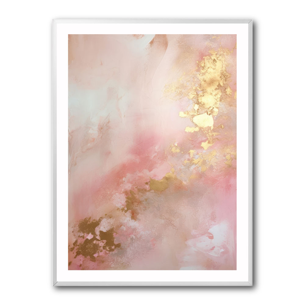 Pink & Gold Stroke Abstract 1 Wall Art