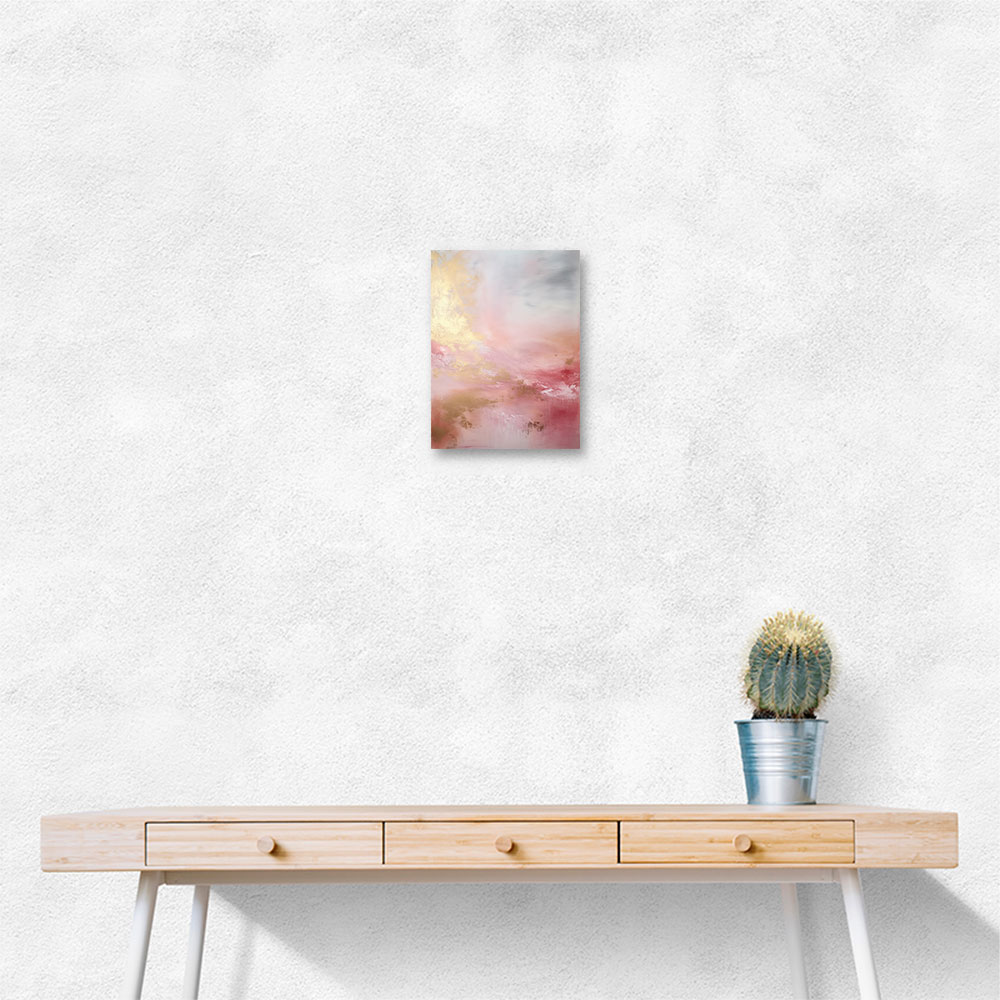 Pink & Gold Stroke Abstract 2 Wall Art