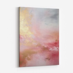 Pink & Gold Stroke Abstract 2 Wall Art